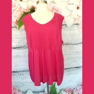 NWT Terra & Sky Pink Babydoll Top Size 3X
